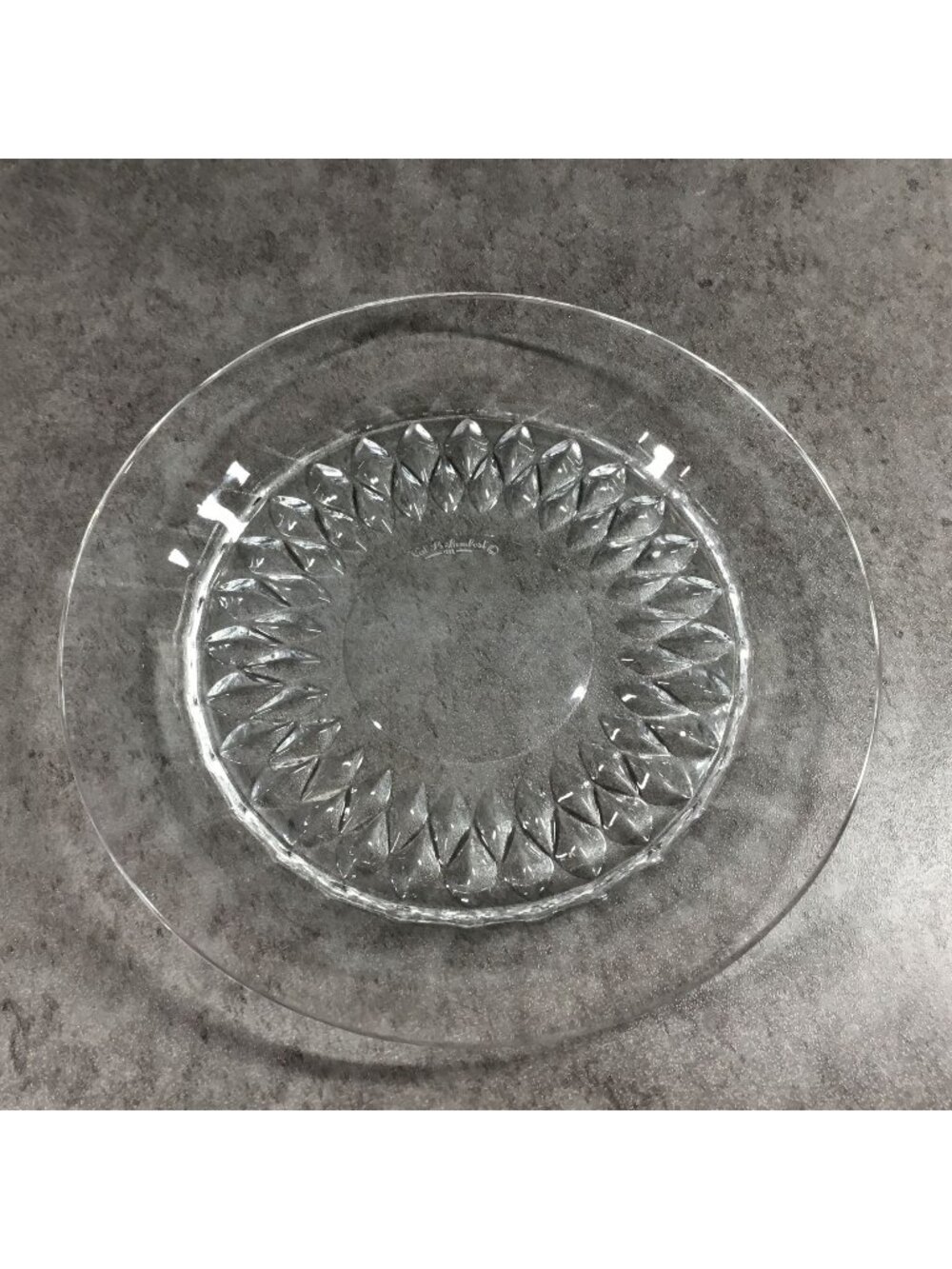 Val St. Lambert Imperial Crystal Bread Salad Plate With Diamond Pattern 7.5"